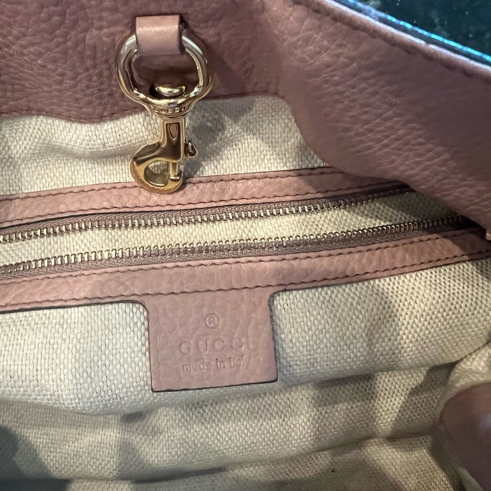 Gucci Soho Chain Shoulder Leather Tote Bag, Medium, Dusty Rose, Mint Condition - Picture 10 of 13
